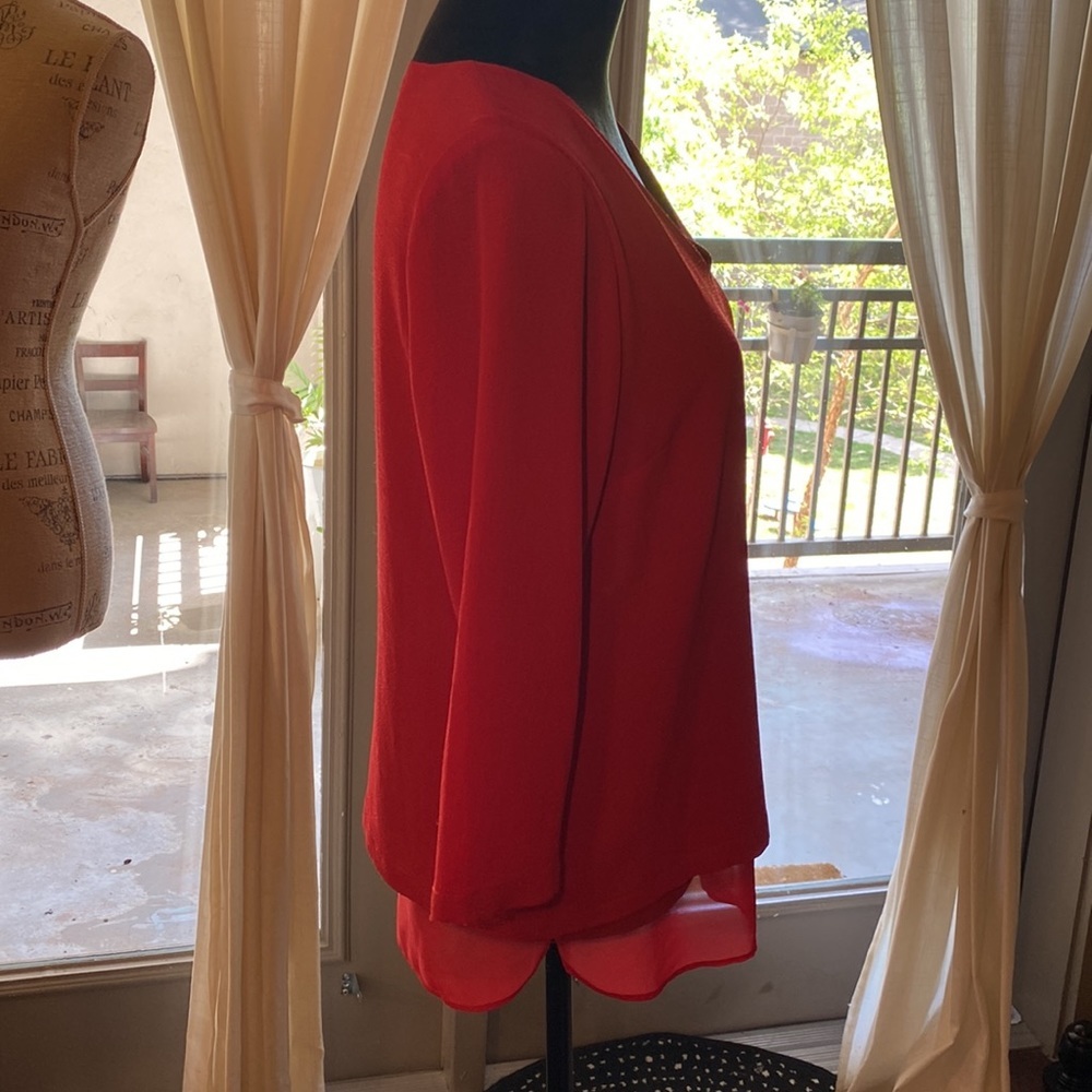 ROSE & OLIVE red womens blouse business casual shirt Medium ladies top - Picture 4 of 6